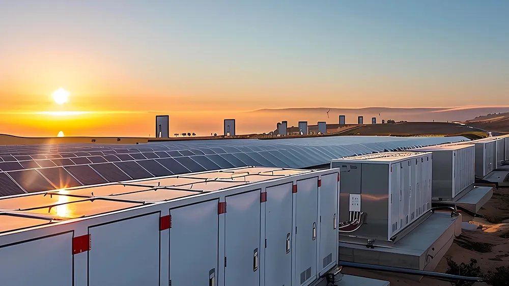 battery storage with sunrise