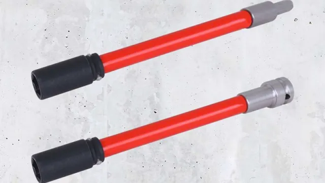 red assembly tool on concrete background