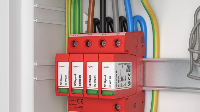 Red surge protection device in switchgear cabinet