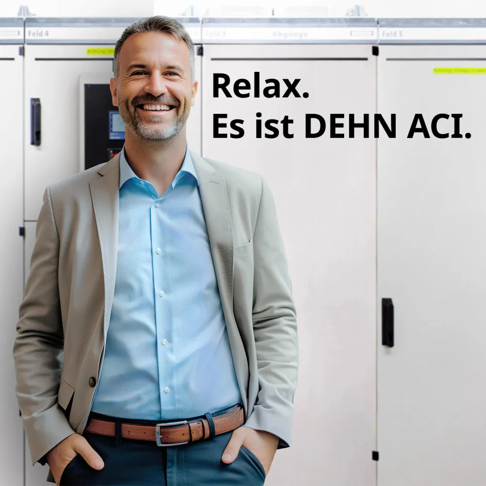 Mann steht vor einem Schaltschrank