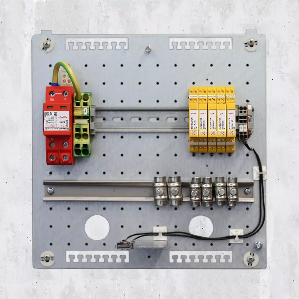 surge protection device with concrete background