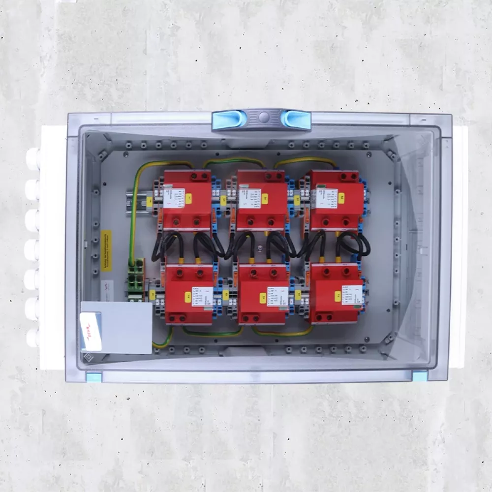 surge protection device with concrete background