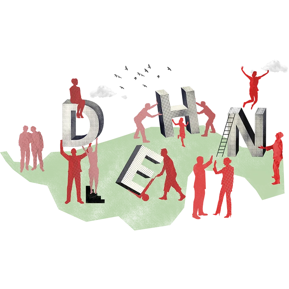 Mockup showing different people in their job