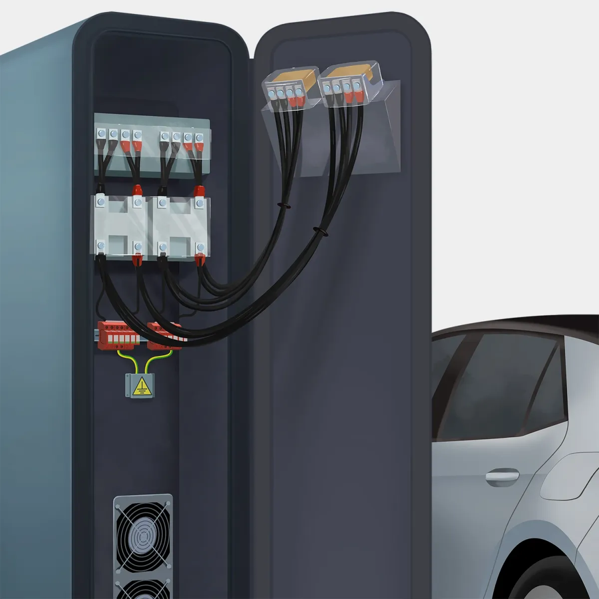 Hypercharger with installed DEHNguard M DC ACI