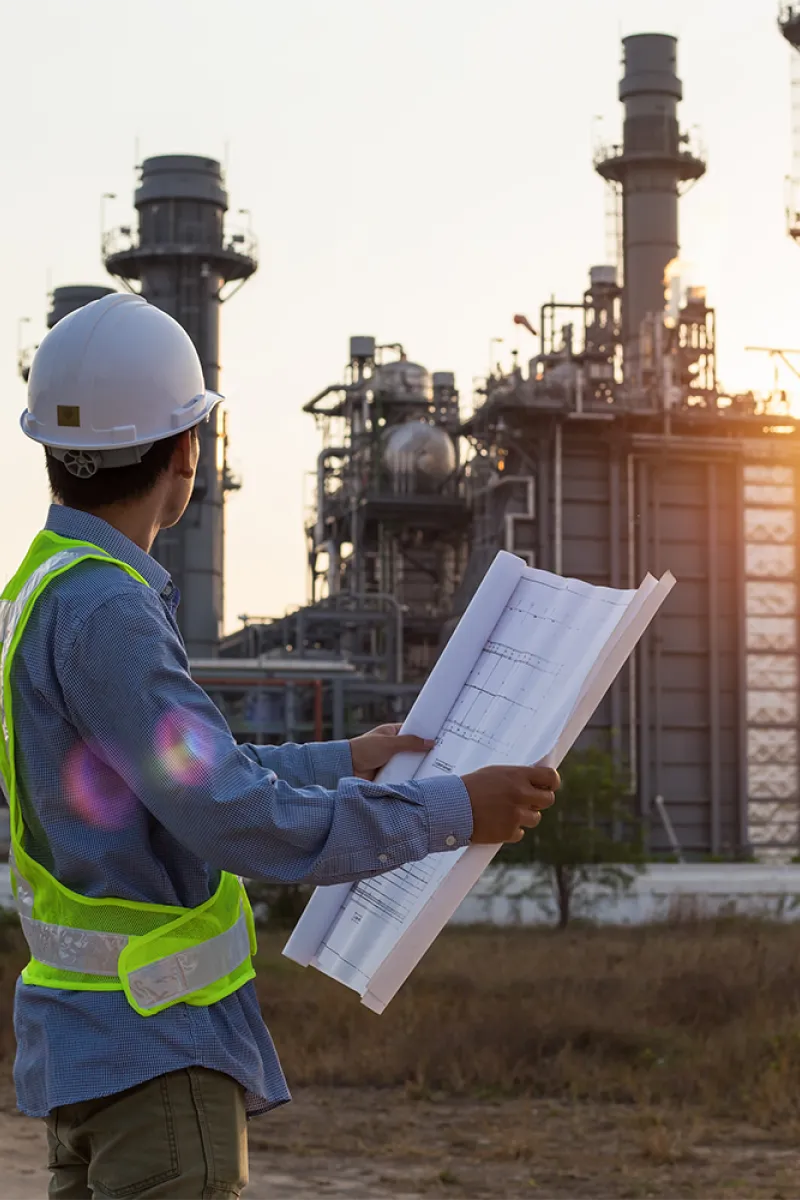 engineer on construction site