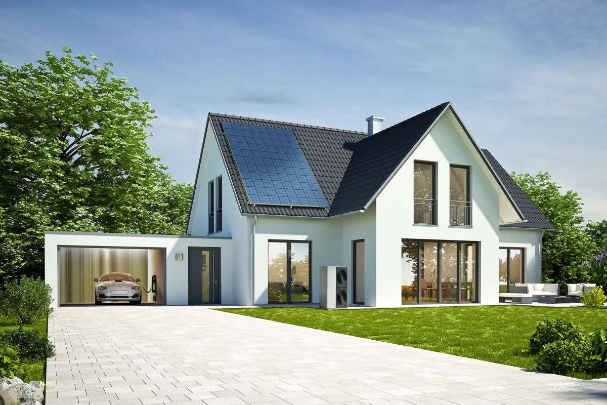 Einfamilienhaus mit Photovoltaikanlage, Wallbox und Wärmepumpe